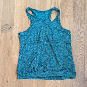 Heathered Teal Racerback Tank Top - Women